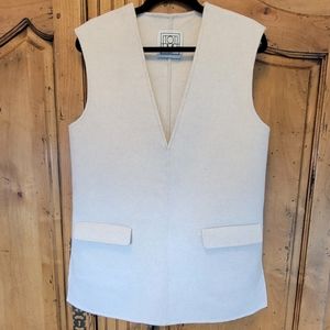 Toteme Alcoba Knit Sleeveless Tunic Vest Off-White Oatmeal